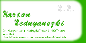 marton mednyanszki business card